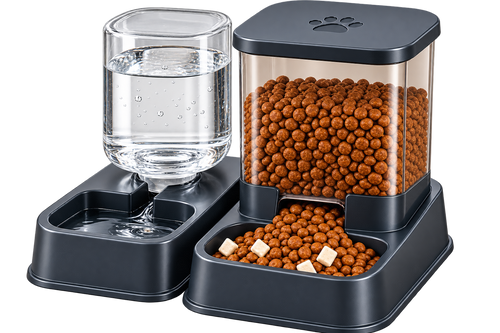Automatic food and water bowl set for cats and dogs