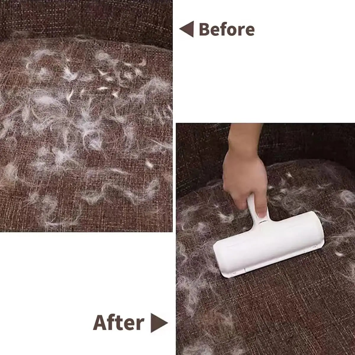 Reusable pet hair remover roller
