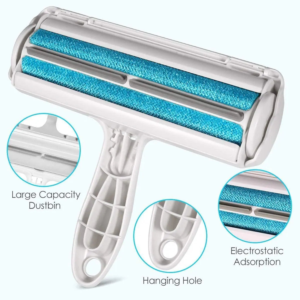 Reusable pet hair remover roller