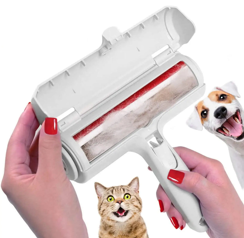 Reusable pet hair remover roller