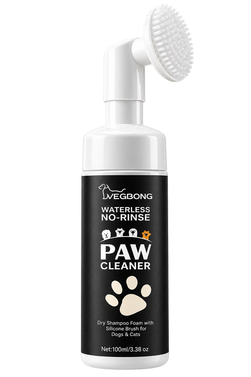 Paw cleaner foam with silicone brush